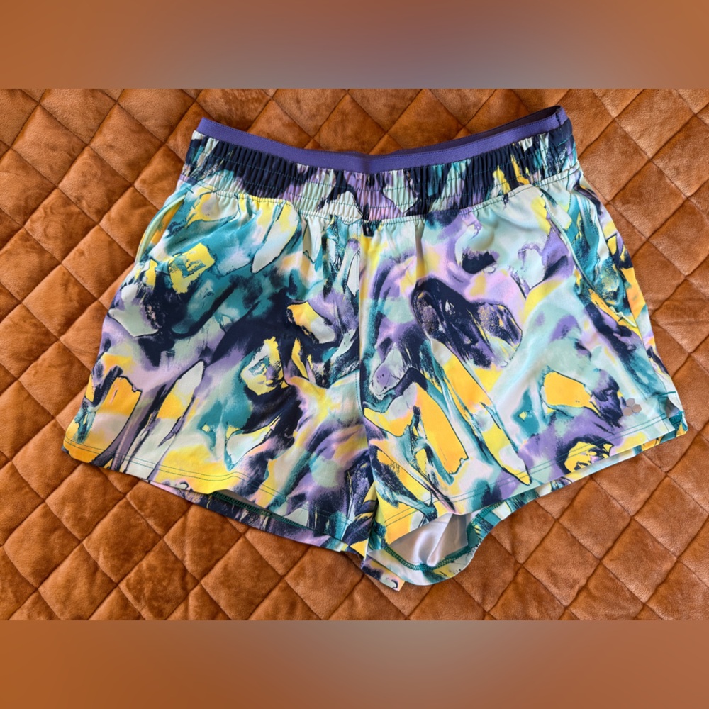 Tek Gear Purple and Green Workout Shorts